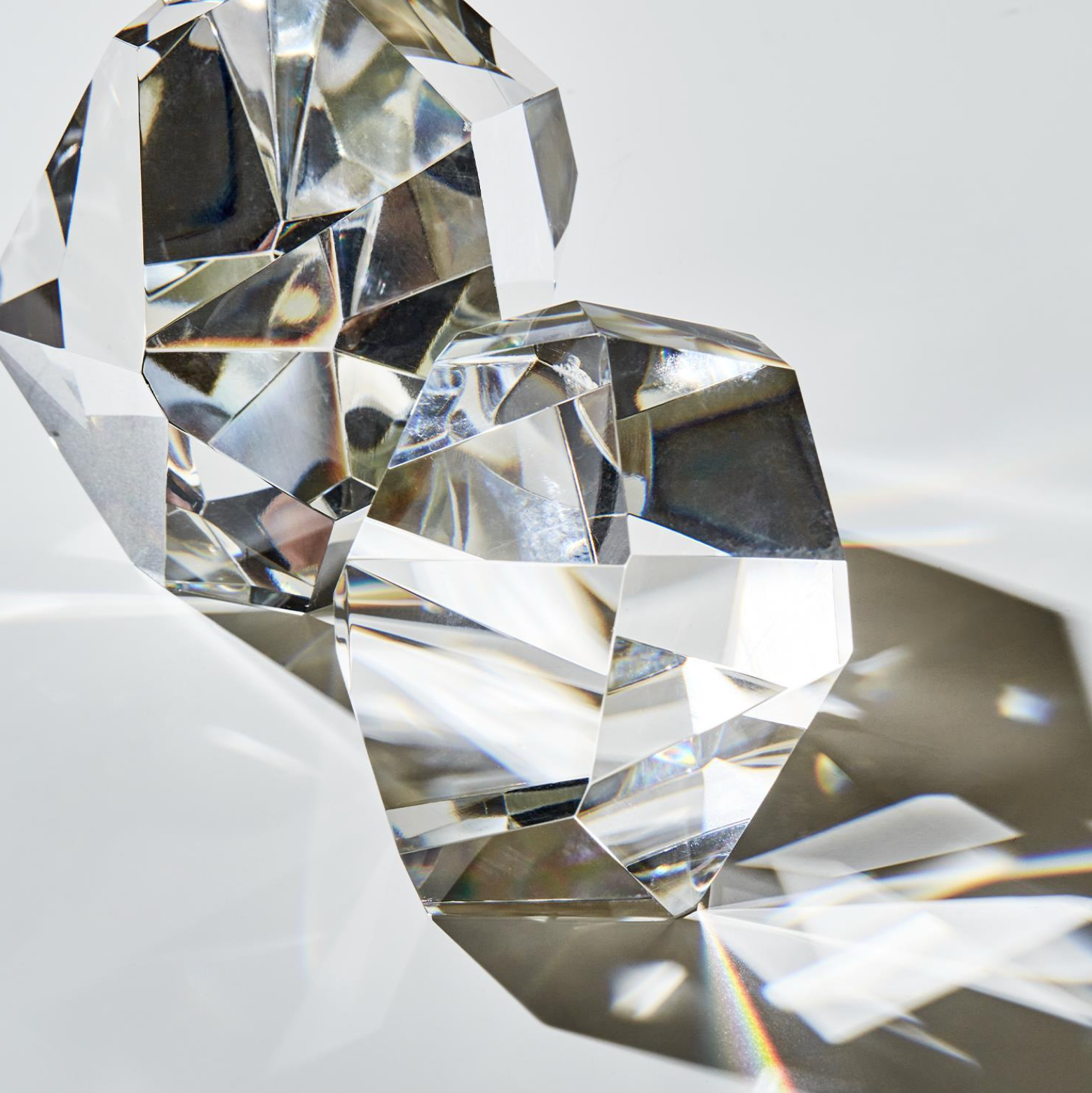Modernist Crystal Prism Paperweight/Sculpture