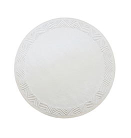 Bold Decor Tokyo Embroidered Triple Zig Zag Round Placemat - Victoria White