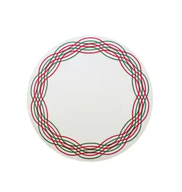 Bold Decor Barcelona Round Placemat Linen White/Christmas
