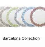 Bold Decor Barcelona Round Placemat Linen White/Blue