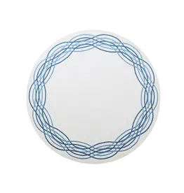 Bold Decor Barcelona Round Placemat Linen White/Blue