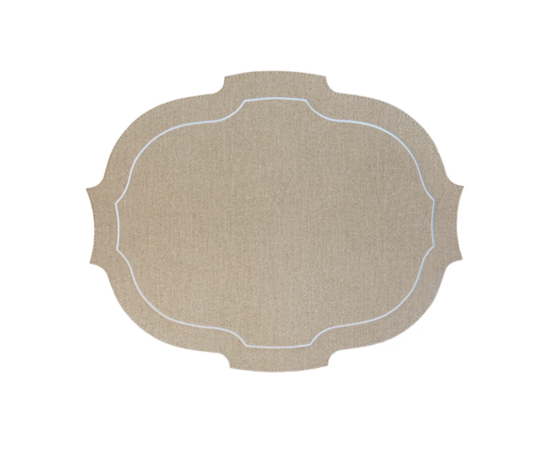 Bold Decor Paris Placemat in Denim Beige / White Embroidery