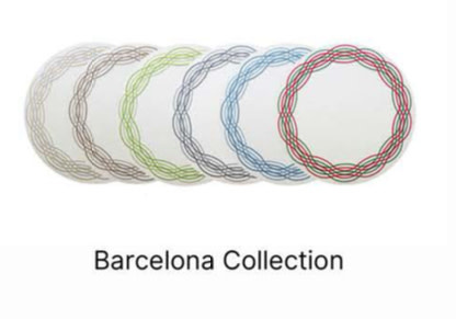 Bold Decor Barcelona Round Placemat Linen White/Green