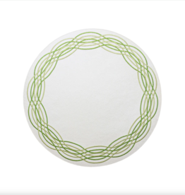 Bold Decor Barcelona Round Placemat Linen White/Green