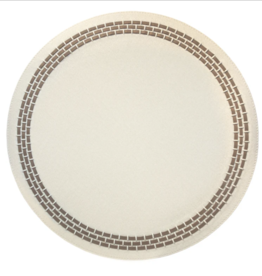 Bold Decor Mykonos Placemat in Denim White / Brown Leather Trim