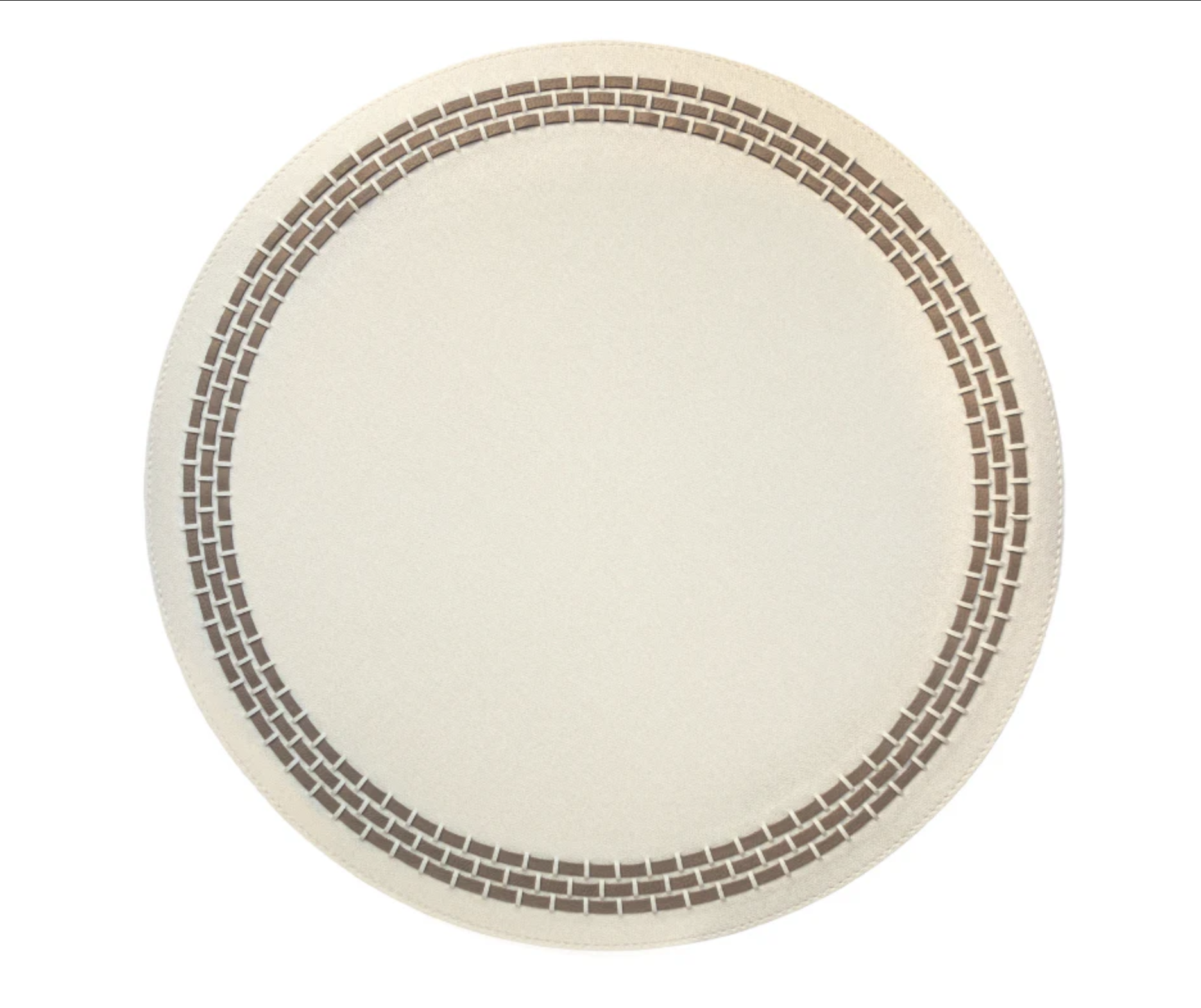 Bold Decor Mykonos Placemat in Denim White / Brown Leather Trim