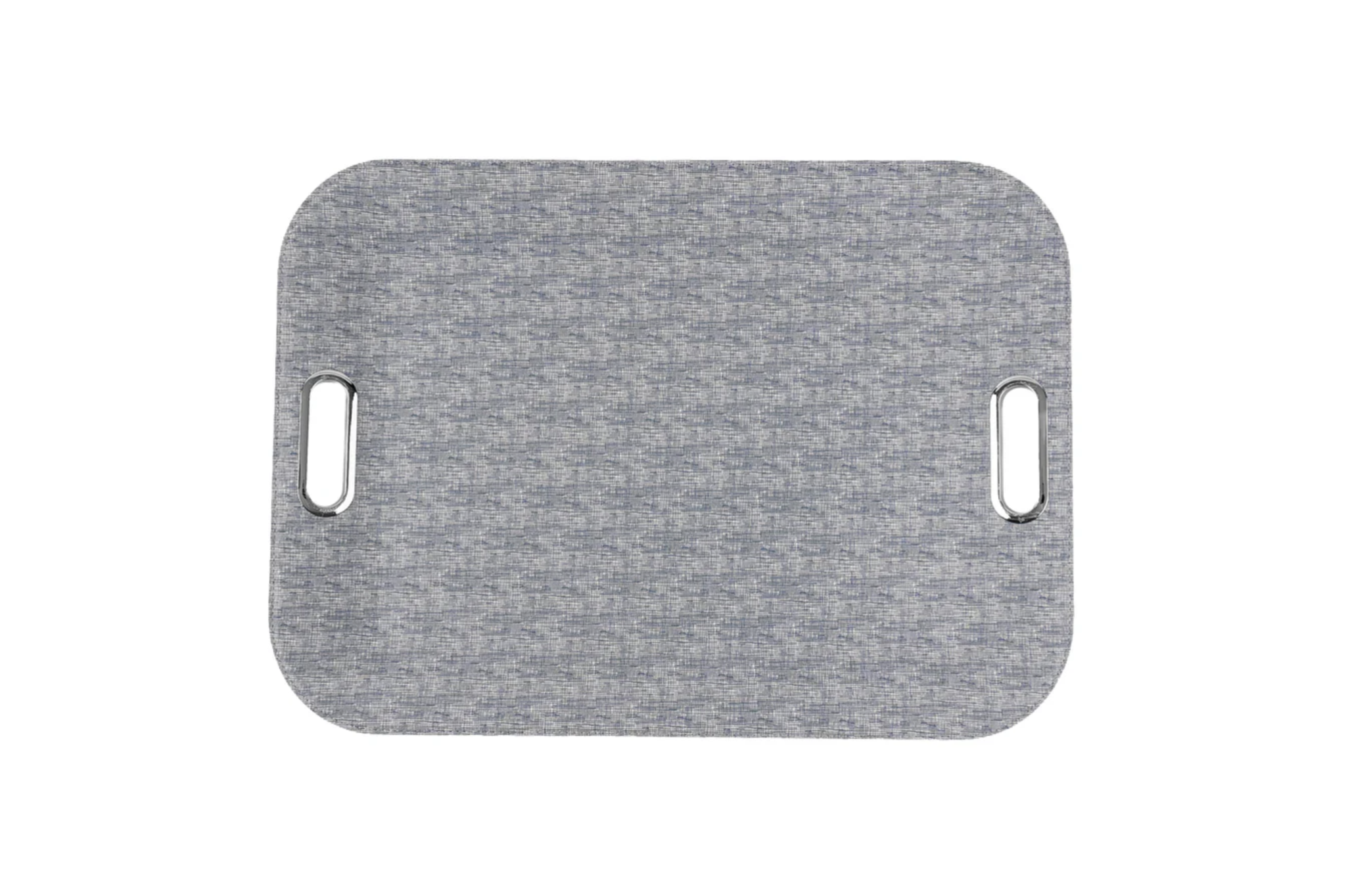 Bold Decor Lina Blue Large Serving Tray with Metal Handles