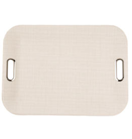 Bold Decor Large Serving Tray with Chrome Handles - Amazon Ivory