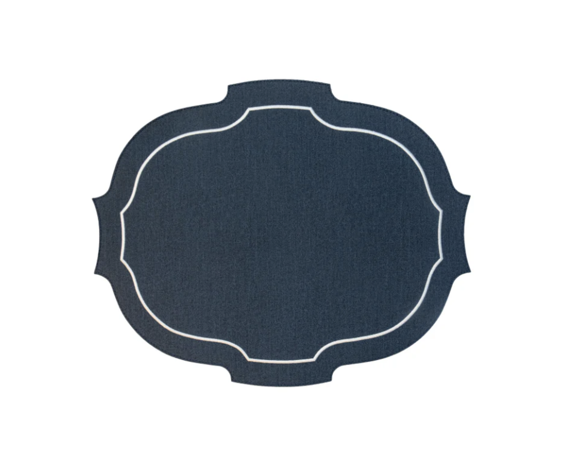 Bold Decor Paris Placemat in Denim Navy / White Embroidery