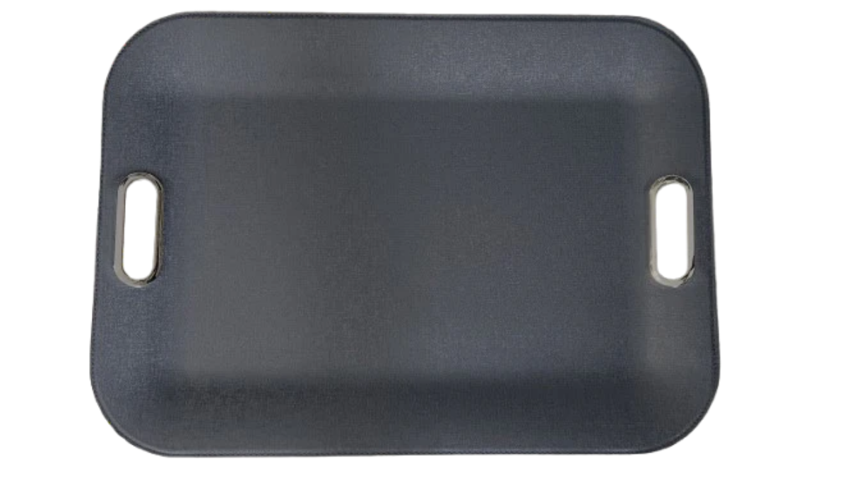 Bold Decor Large Serving Tray with Metal Handles - Victoria Navy