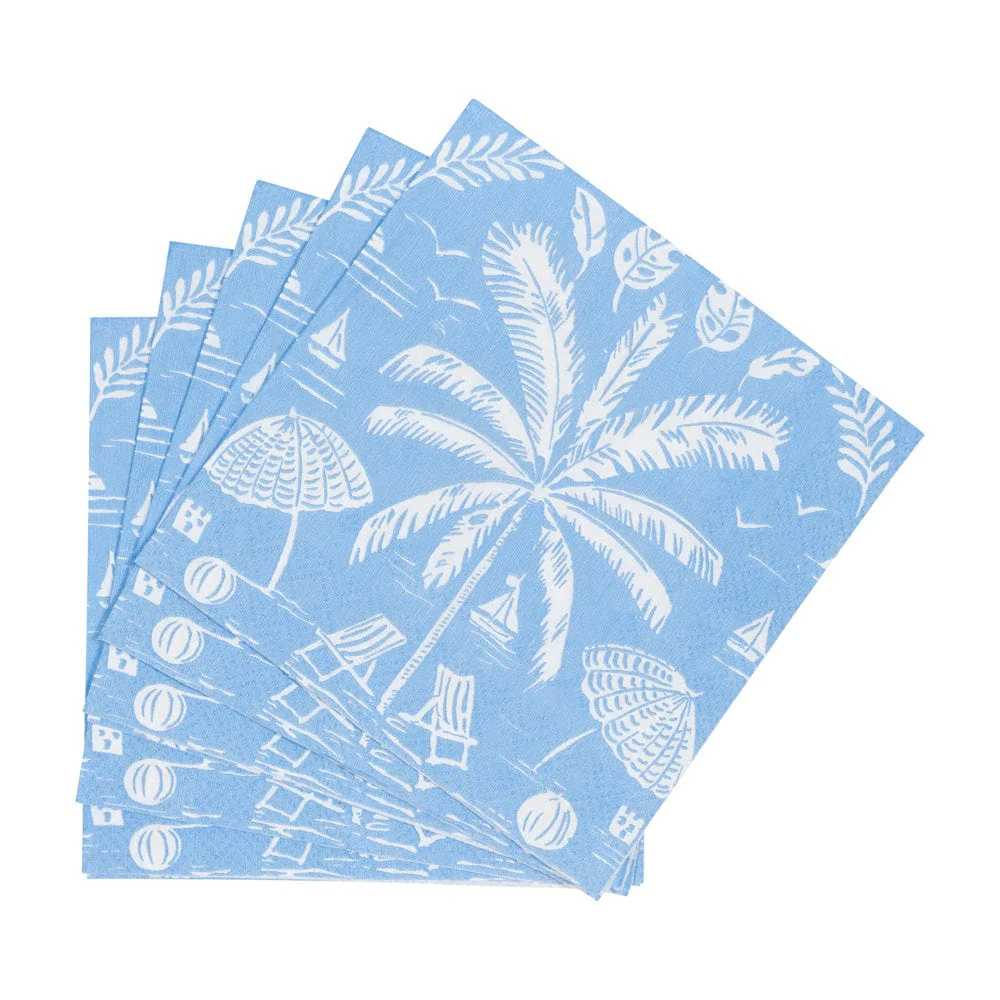 Palms And Parasols Ocean Cocktail Napkins