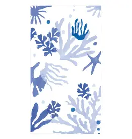 Matisse Guest Towel Napkins in Coral & Blue