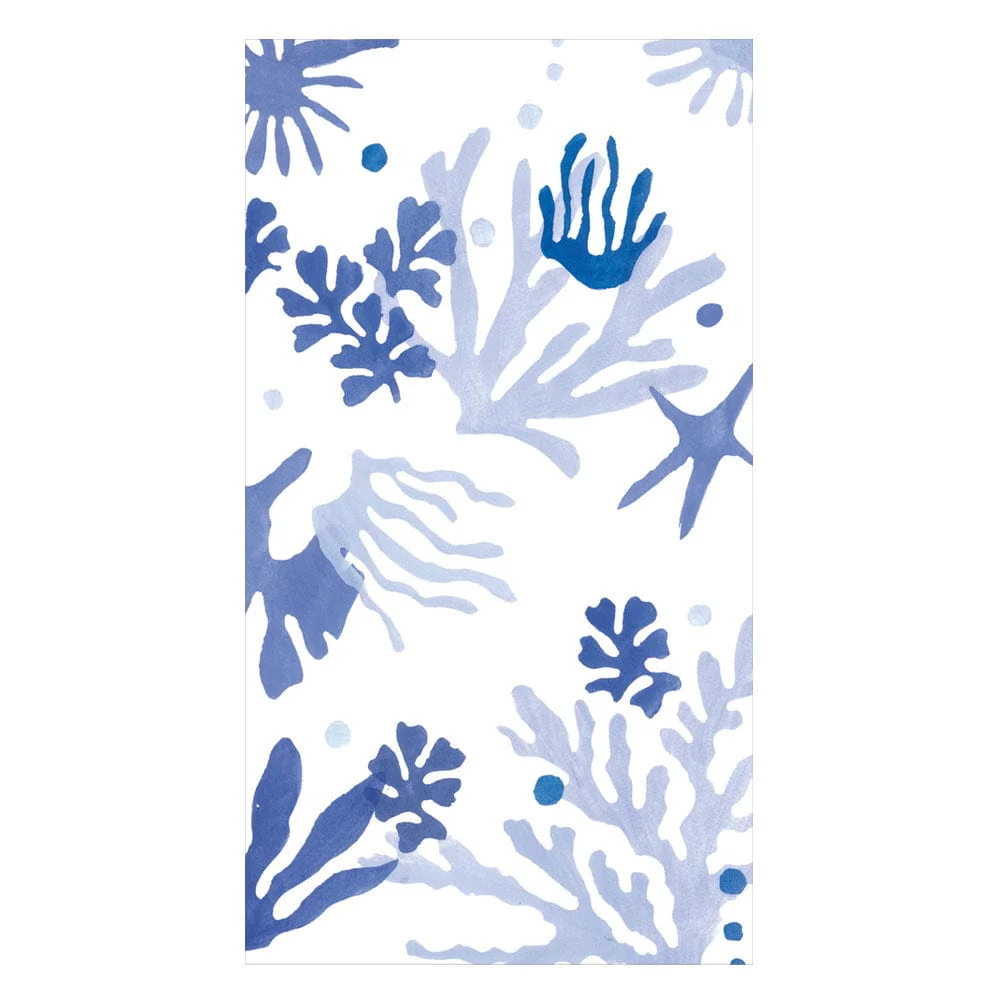 Matisse Guest Towel Napkins in Coral & Blue