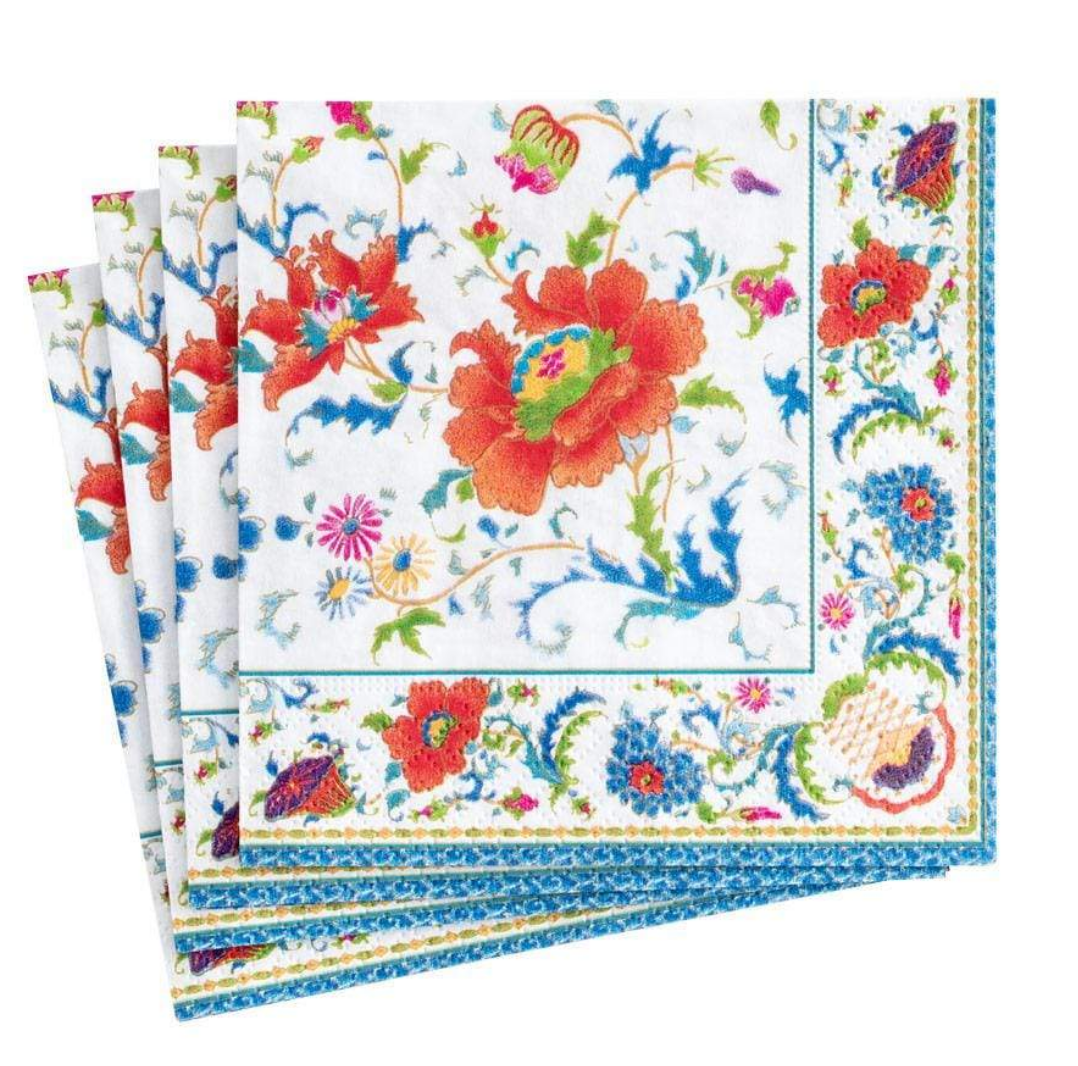 Chinese Ceramic Paper Cocktail Napkins in White