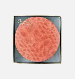 Coral Snakeskin Round Coaster