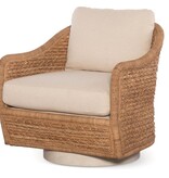 Pompano Swivel Lounge Chair Natural and Flax