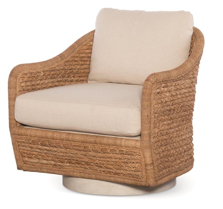 Pompano Swivel Lounge Chair Natural and Flax