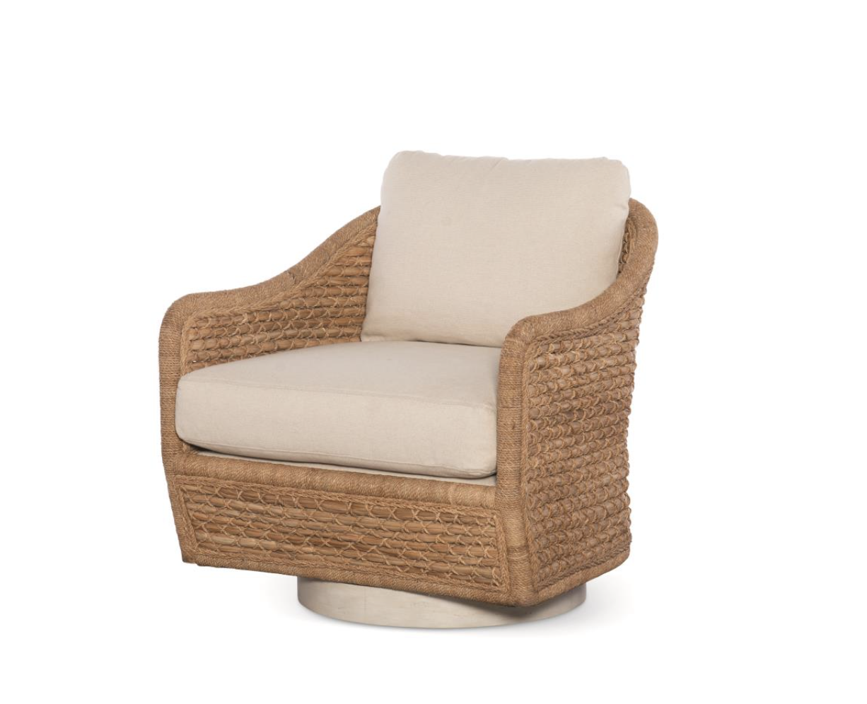 Pompano Swivel Lounge Chair Natural and Flax