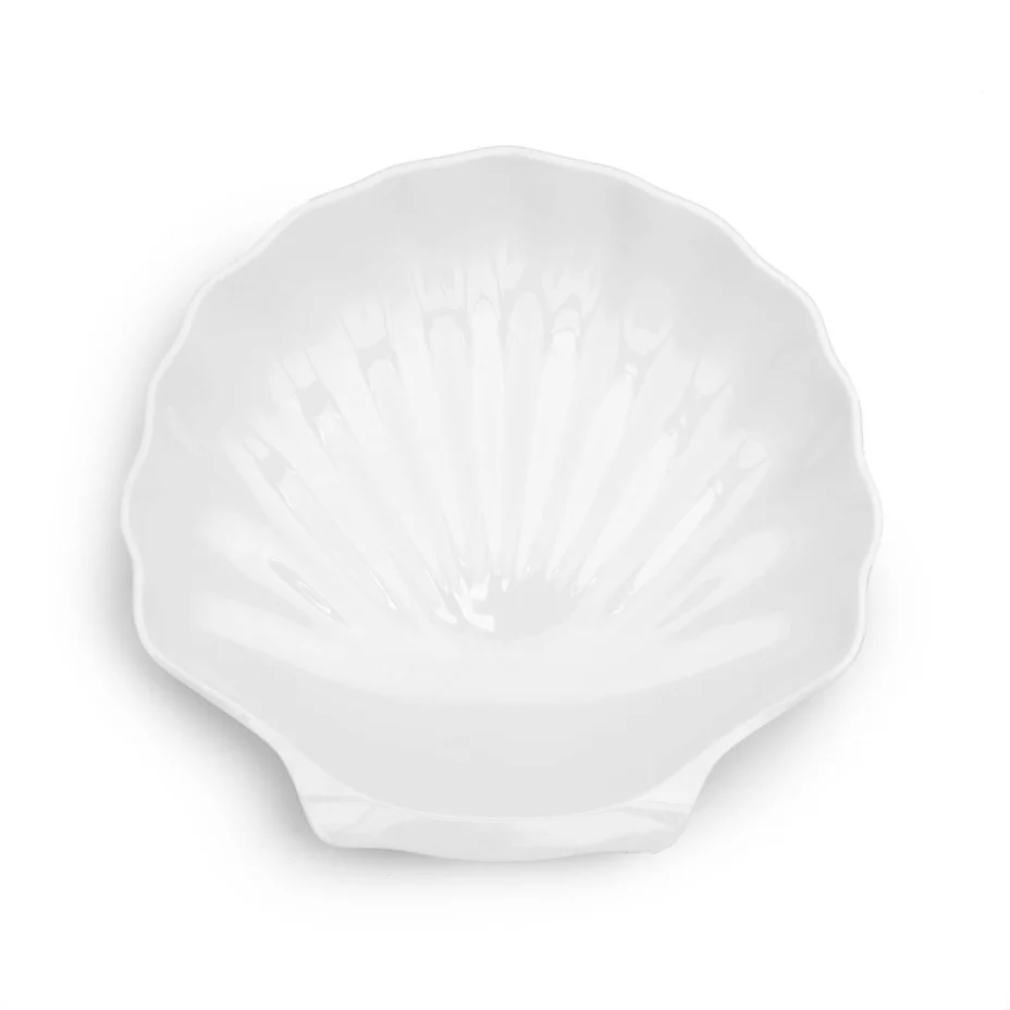 Q Home Design Shell White Melamine Serving Platter