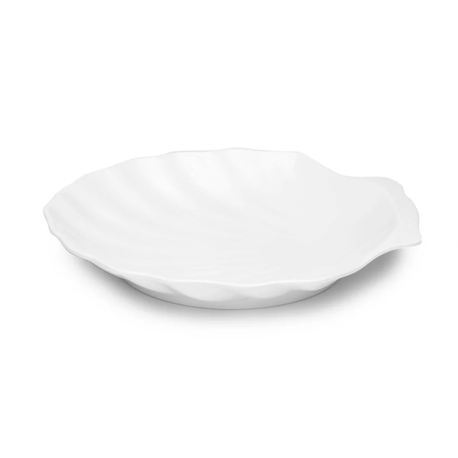 Q Home Design Shell White Melamine Serving Platter