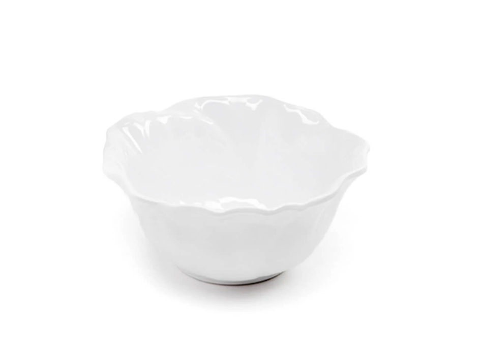 Q Home Design Peony White Melamine Serving Bowl