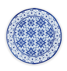 Q Home Design Talavera in Azul Blue Melamine Platter
