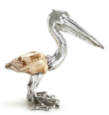 Pelican Sculpture Silver Plated Resin - Shell