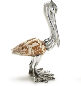 Pelican Sculpture Silver Plated Resin - Shell