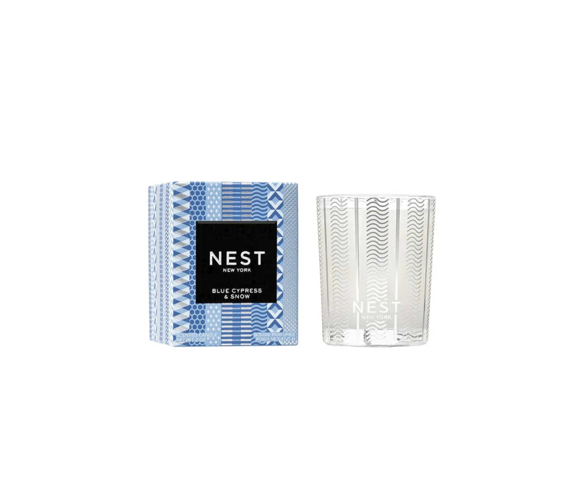 Blue Cypress and Snow Votive Candle - 2 oz