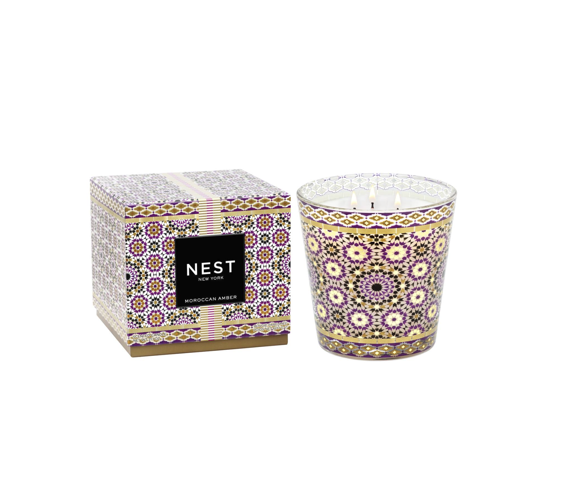 Moroccan Amber Decorative 3-Wick Candle