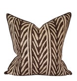 St John Collection Thatched Herringbone Pillow/Chocolate 22" Sq