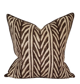 St John Collection Thatched Herringbone Pillow/Chocolate 22" Sq