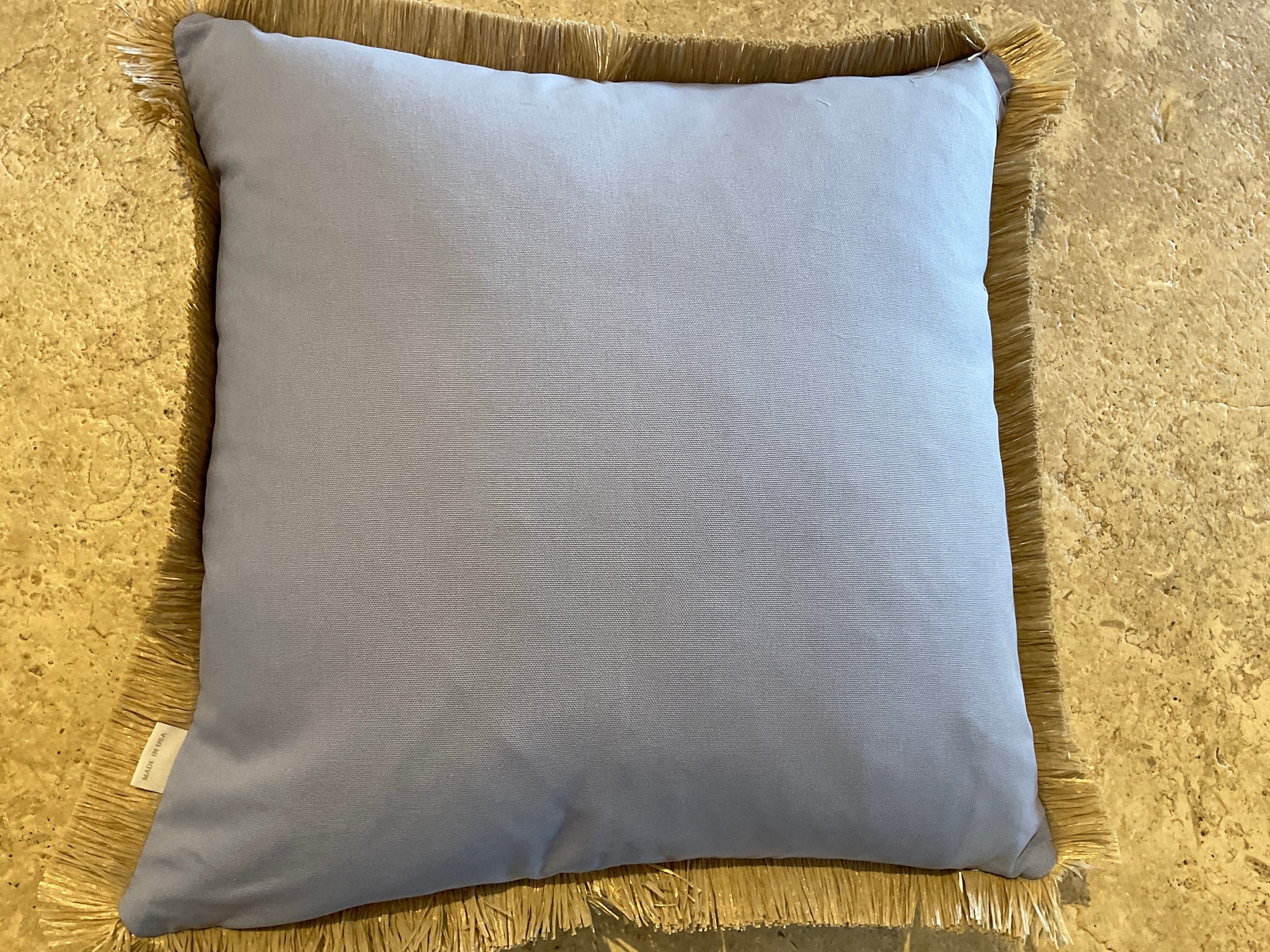 Perwinkle With Rafia Trim 22" Pillow