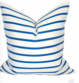 Royal Cricket Stripe Pillow w/Royal Blue Welt 24"