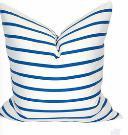 Royal Cricket Stripe Pillow w/Royal Blue Welt 24"