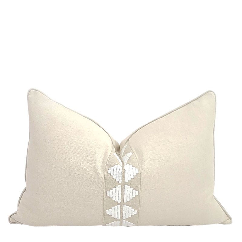 Hamptons Collection Marlin Lumbar Pillow / Almond 16"X24"
