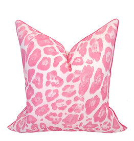 Palm Beach Collection Pink Leokat Pillow 22"