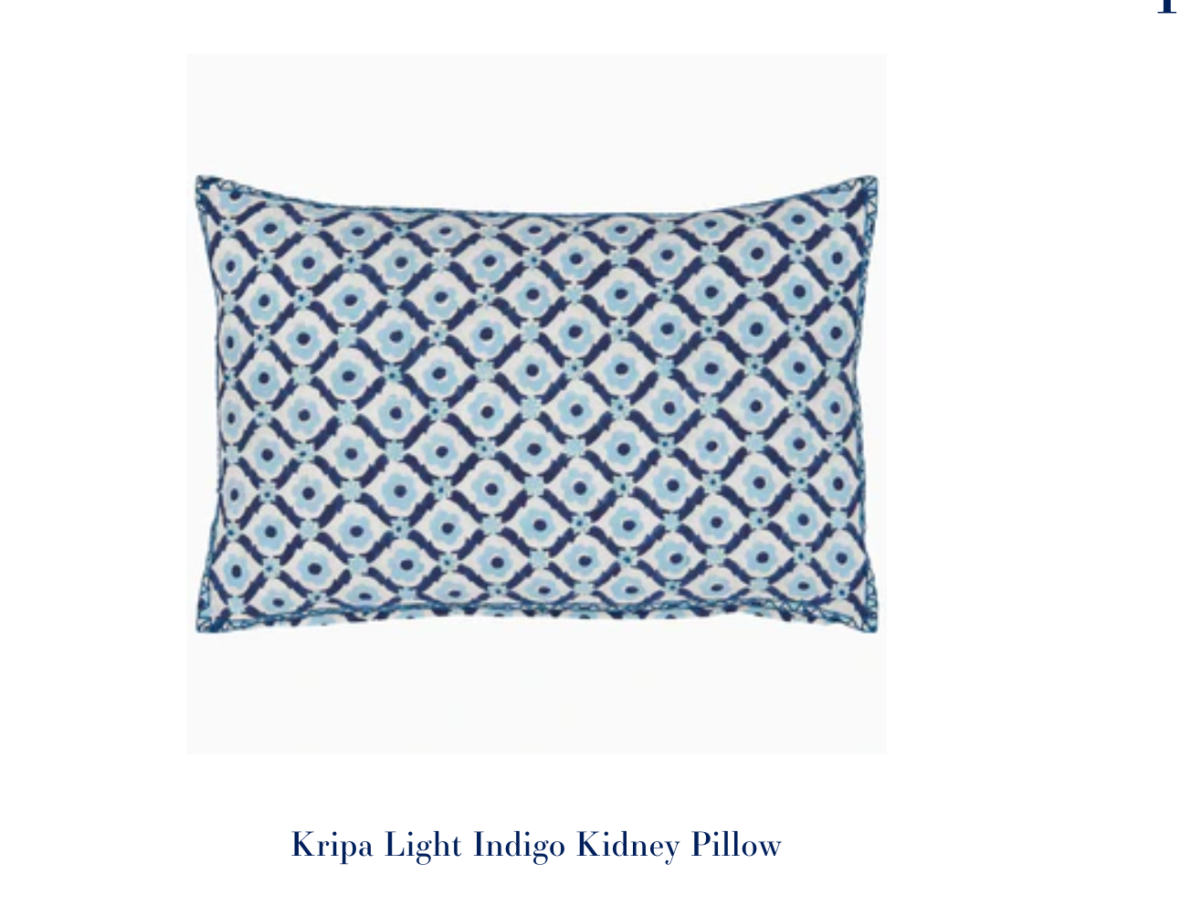 Kripa Light Indigo Kidney Pillow 12"X18"