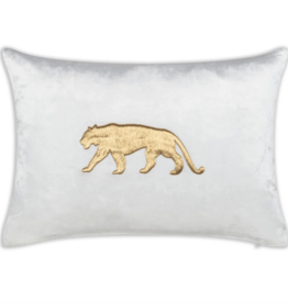 Cloud9 Design Rica Ivory Gold Embroidered Lumbar Pillow