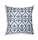 Navy Scroll Cotton Pillow