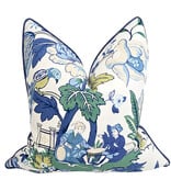Charleston Chinoiserie Garden Pillow / Blue Â€“ Green 22"