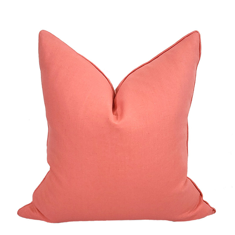 Compliment Linen Pillow - Salmon
