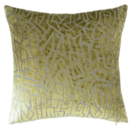Cloud9 Design Geometric Green Velvet Pillow-22X22