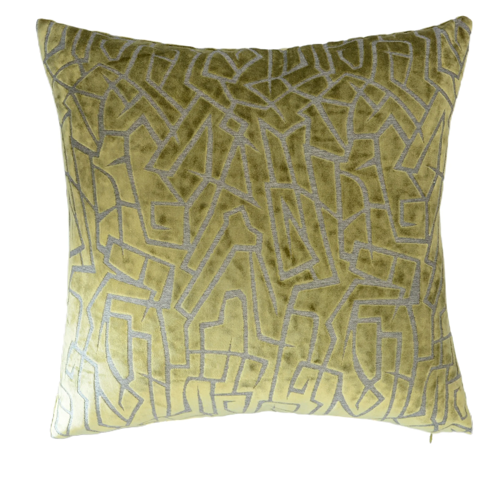Cloud9 Design Geometric Green Velvet Pillow-22X22