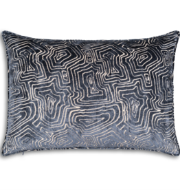 Cloud9 Design Wood Pattern Cut Velvet Pillow In Charcoal-14X20
