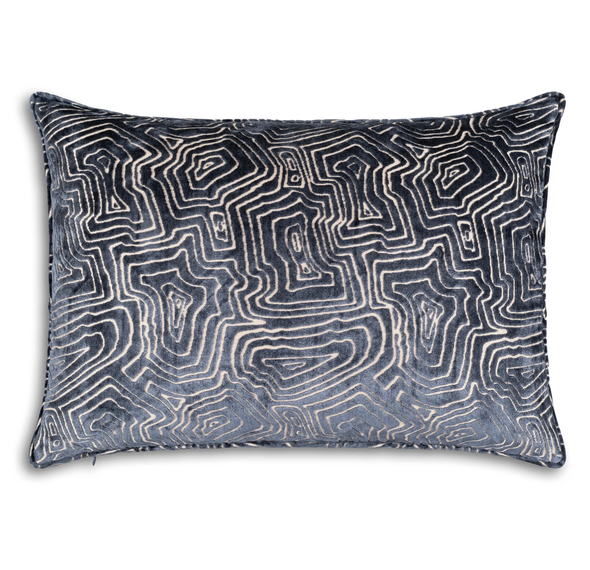 Cloud9 Design Wood Pattern Cut Velvet Pillow In Charcoal-14X20
