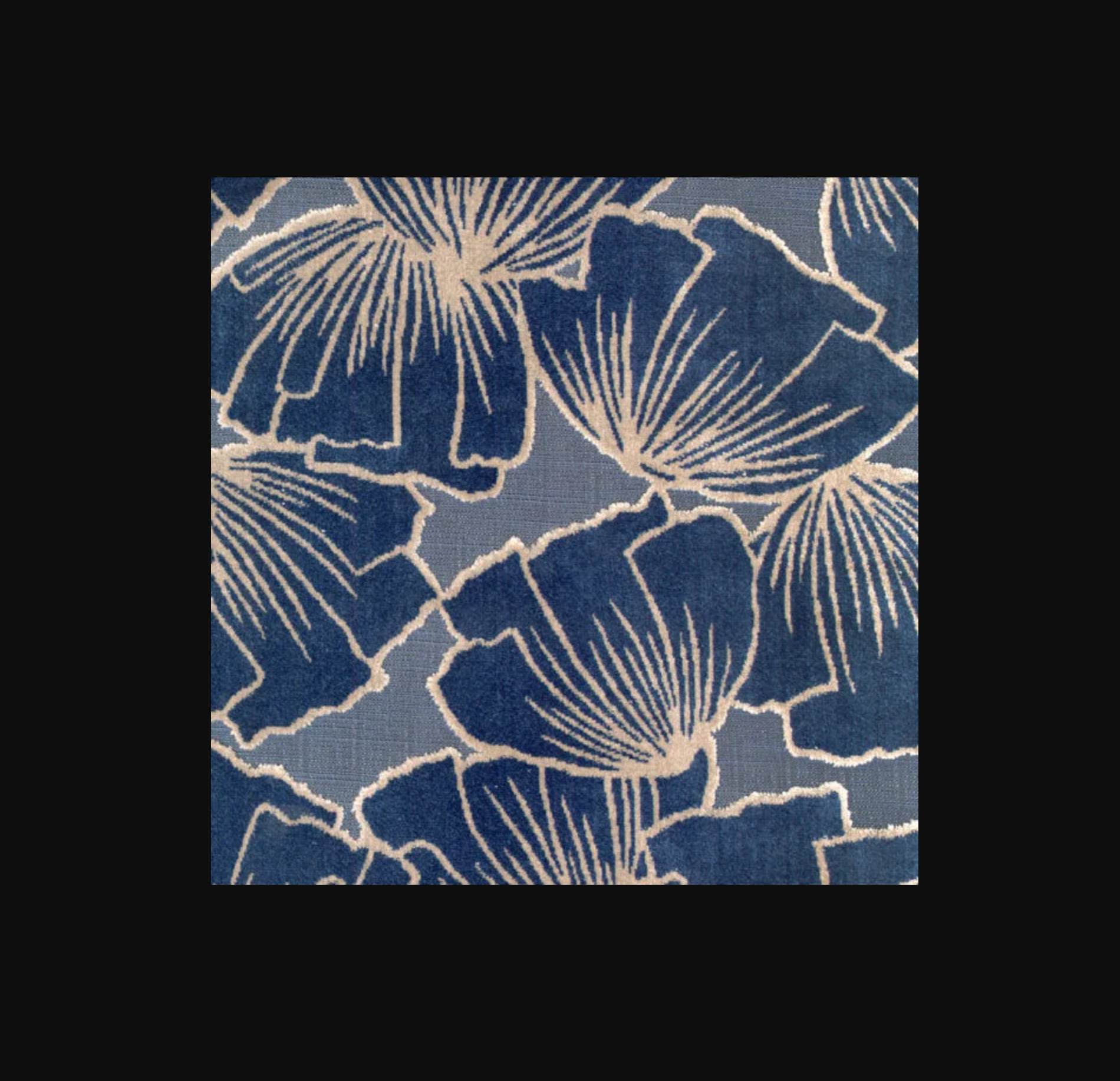 Cloud9 Design Pillow Featuring A Stunning Navy Blue And Beige Floral Pattern/14X20