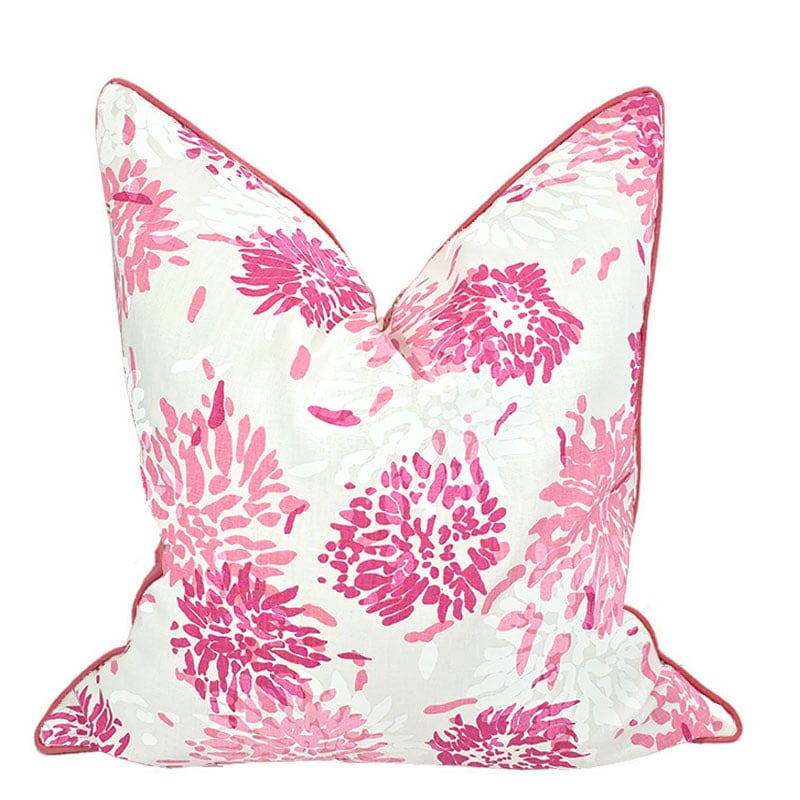 Palm Beach Collection Chrysanthemum Pillow/Lipstick 22"