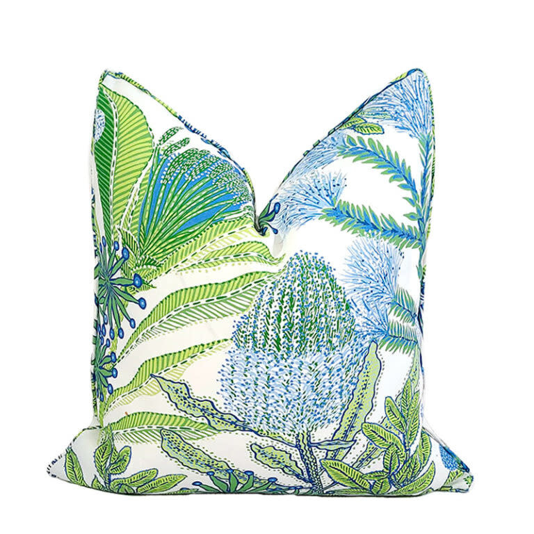 Charleston Collection Protea Blue-Green Pillow  22"
