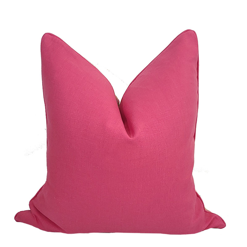 Cerise Compliment Linen Pillow - Self Welt 24"